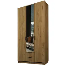 Шкаф ЭКОН распашной 3-х дверный с 2-мя ящиками с зеркалом